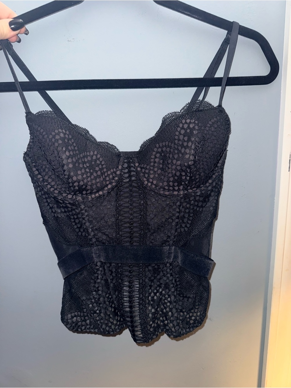 Victoria's Secret Black Lace Bustier Camisole